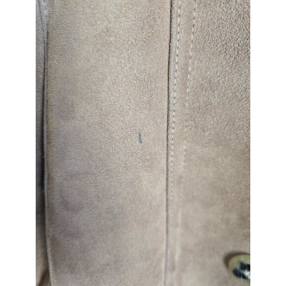 Vintage 70s Sawyer of Napa Brown Suede Leather Fur Women's Coat Small Medium - Picture 6 of 10